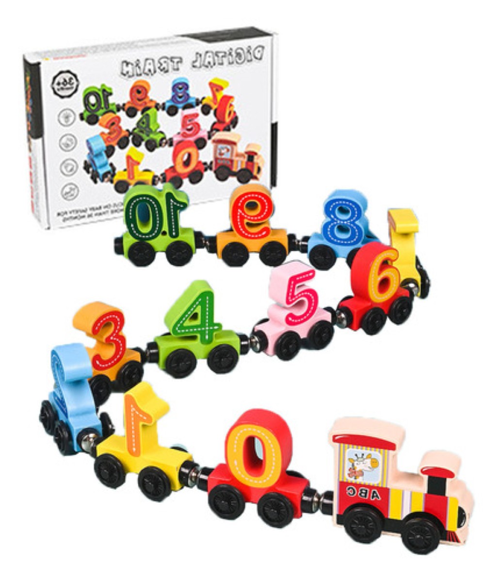 Juguetes Didacticos Coche Magnético Digital De Madera 0-10 colores