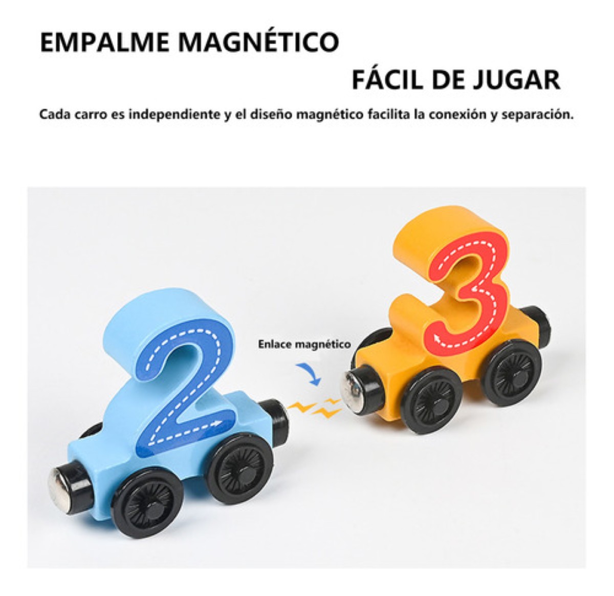 Juguetes Didacticos Coche Magnético Digital De Madera 0-10 colores