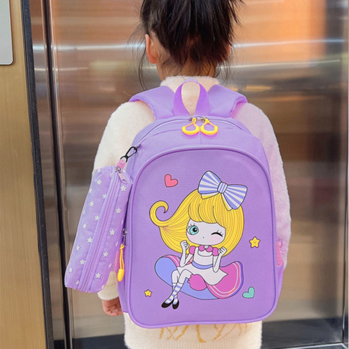 Mochila Impermeable Para Estudiantes De Escuela violeta