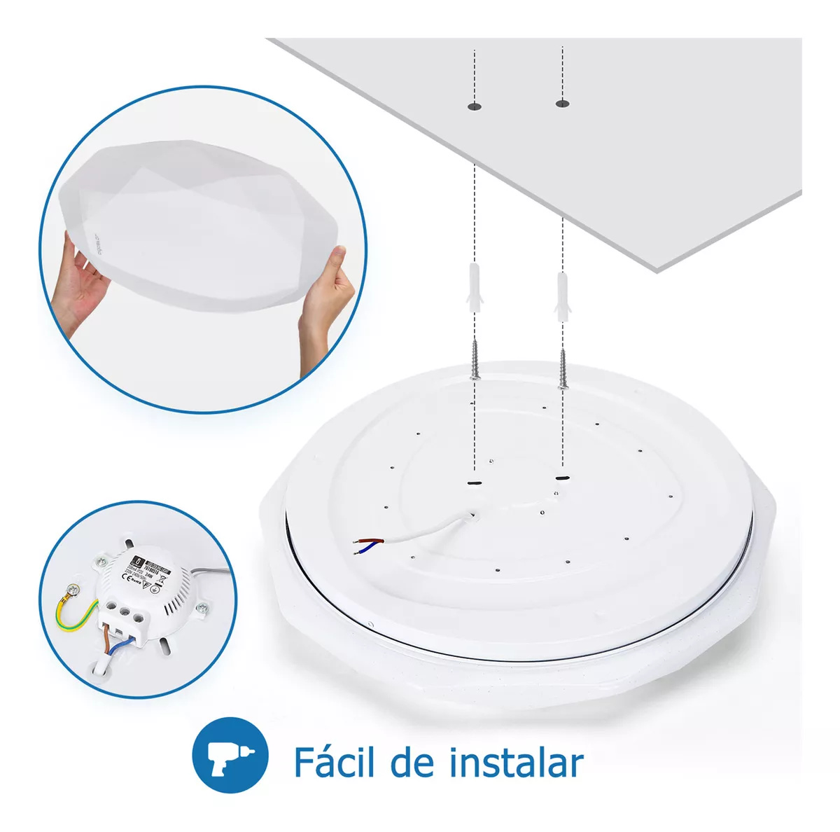 Lampara De Techo Sobreponer Led 18w Luminaria Plafon