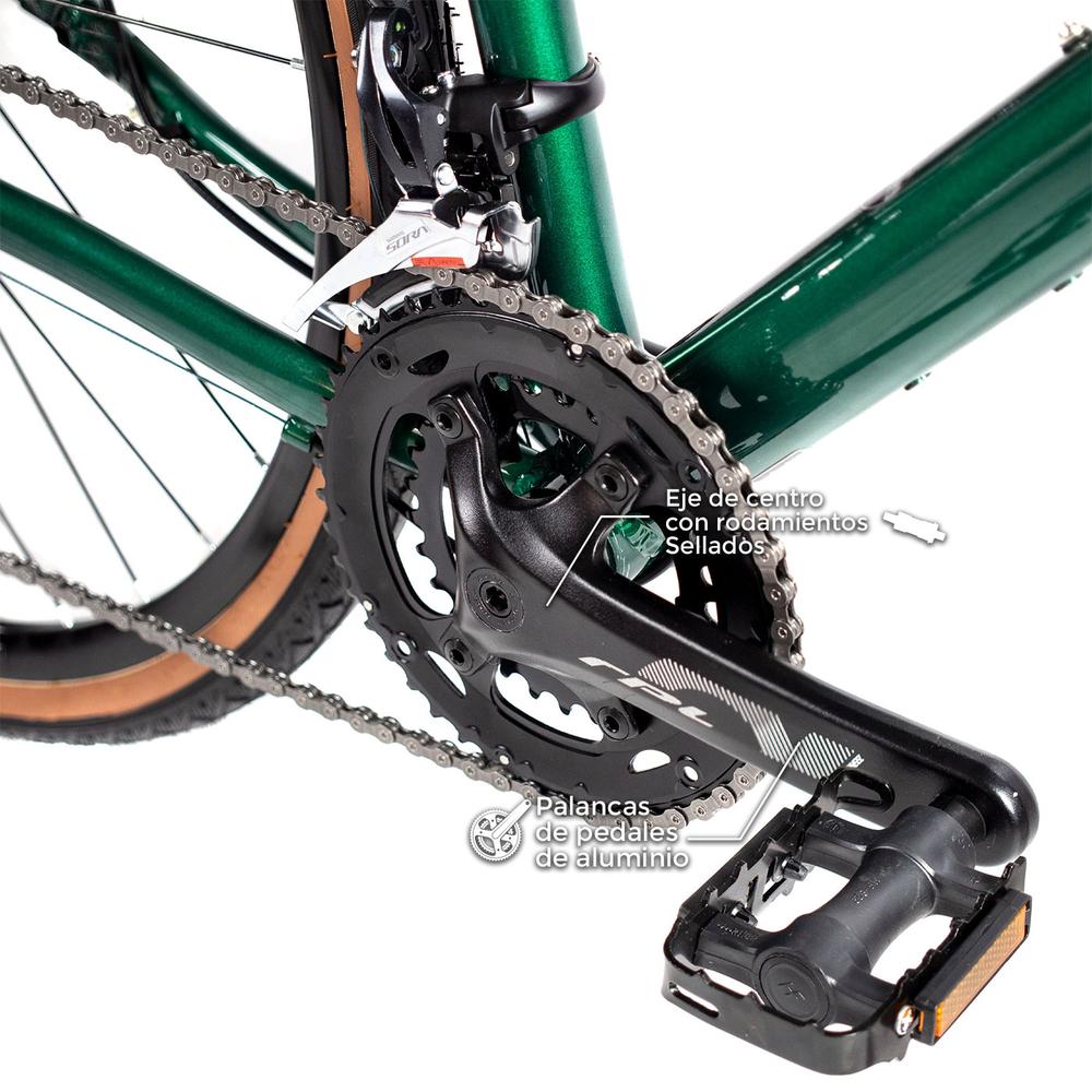 Bicicleta 700c Turbo Gravel Sherpa 18v Disco Verde