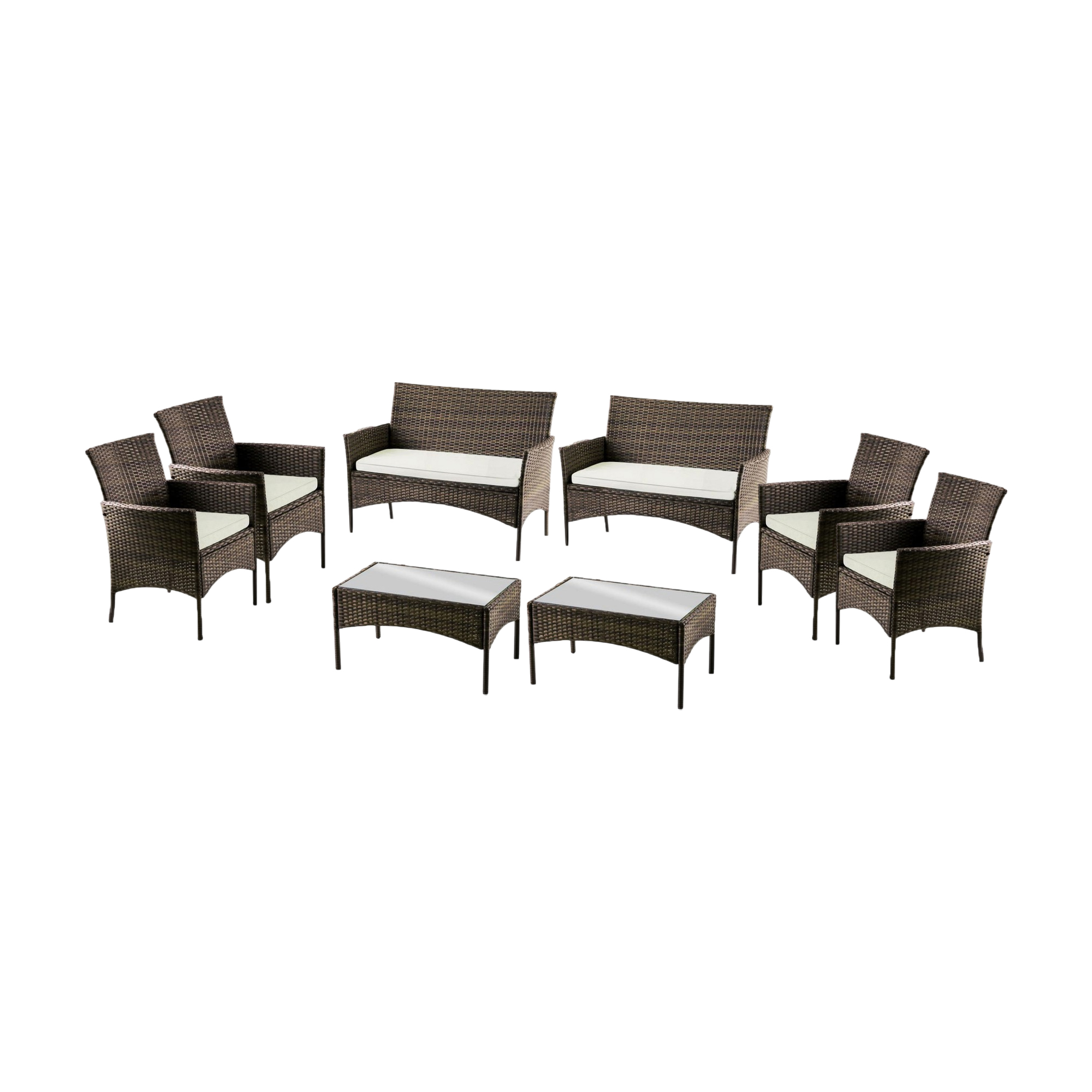 Ilios Innova | Juego de Muebles de Jardín de Mimbre para 8 Personas, Diseño Ergonómico con Almacenaje, Espacio Amplio, Fácil Montaje y Estable, Ideal para Patio y Jardín