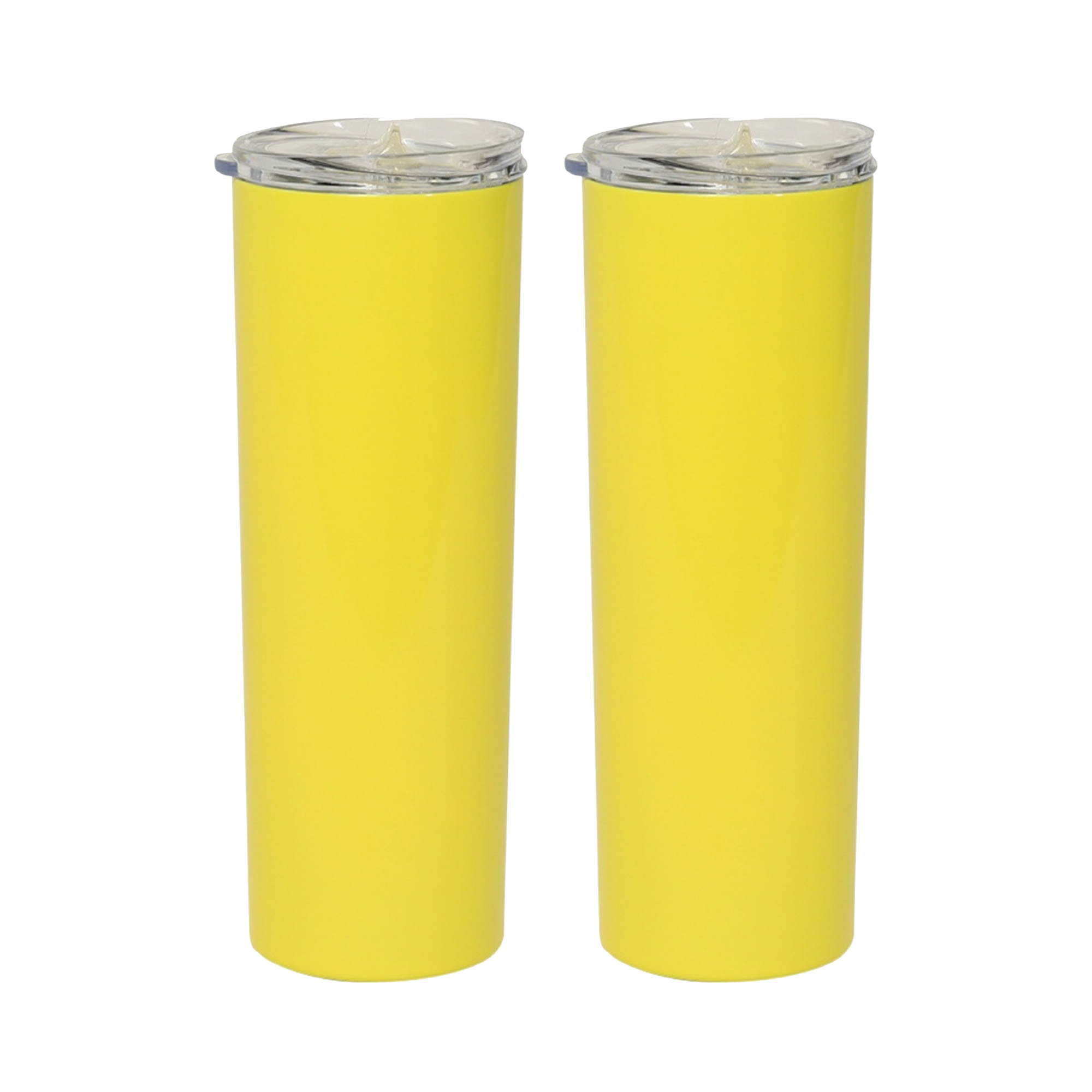 2 Piezas Termo Vaso Para Bebidas De 20oz Acero Inoxidable De Doble Pared (amarillo)