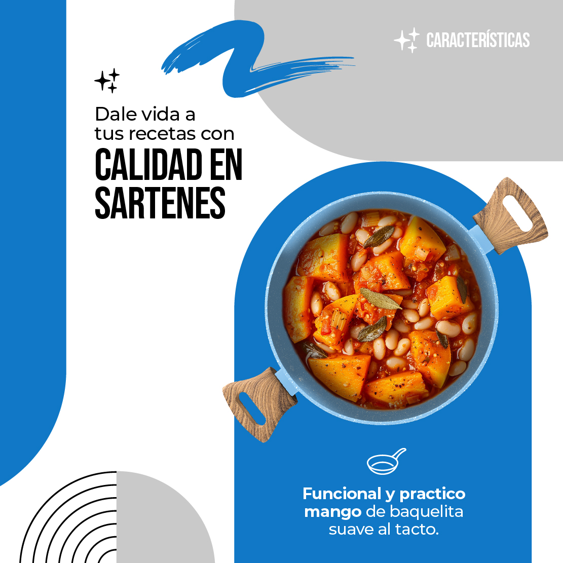 Batería De Cocina , Juego De Ollas Y Sartenes Recubrimiento De Mármol 6 Piezas Azul