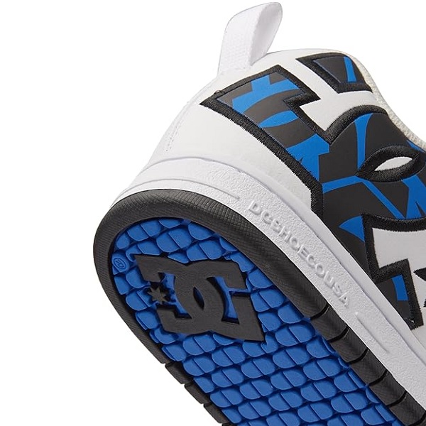Tenis DC Shoes Court Graffik Blanco/negro/azul Hombre Tallas #25 al #29