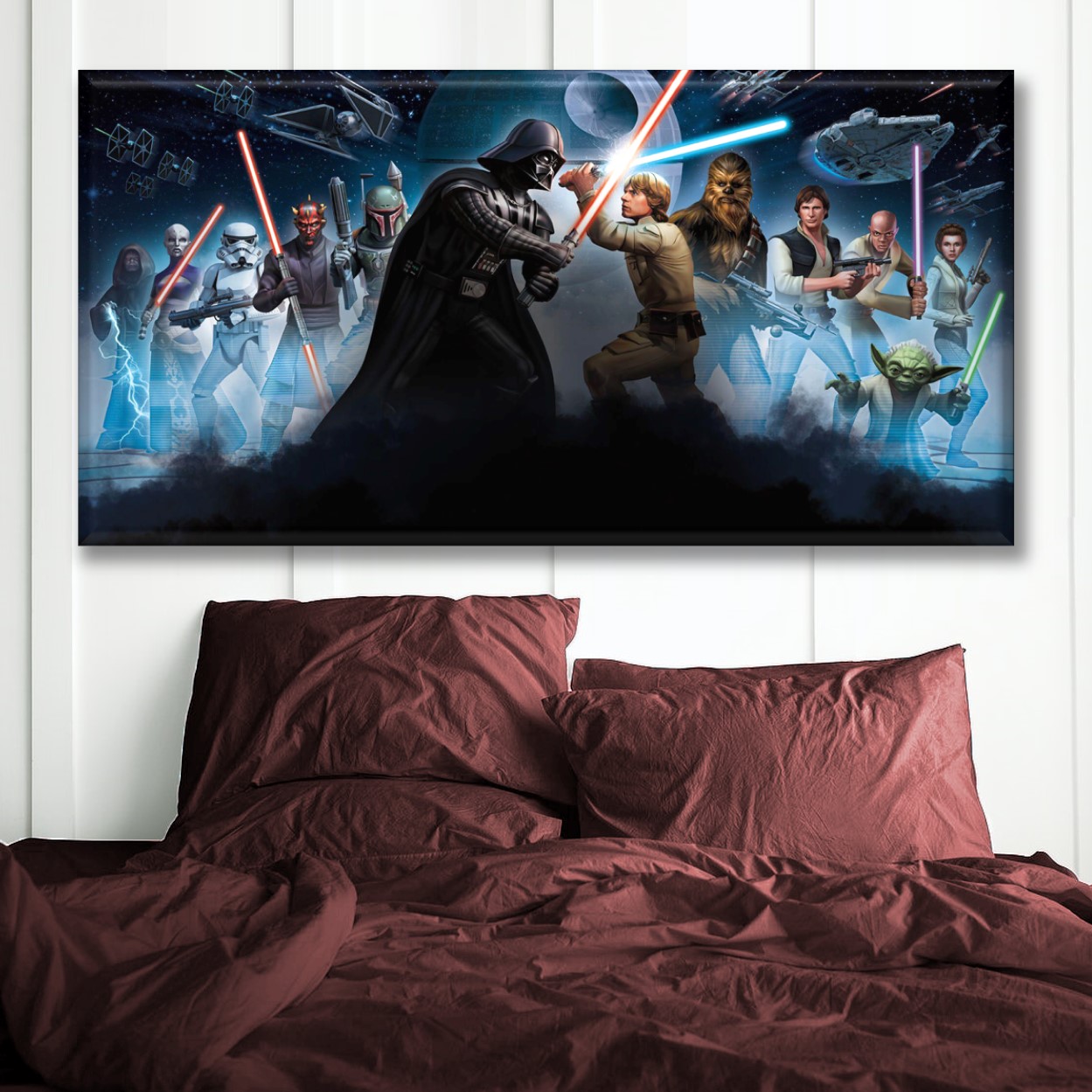 Cuadro Canva Decorativo Batalla Jedi 50X100 cm