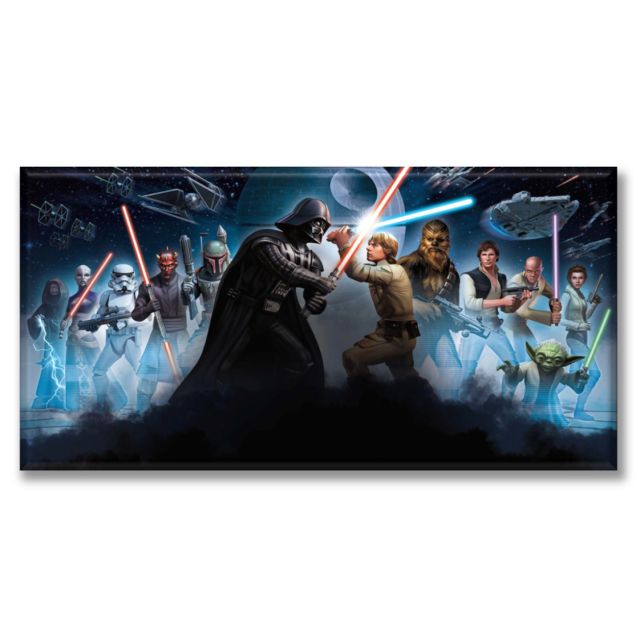 Cuadro Canva Decorativo Batalla Jedi 50X100 cm
