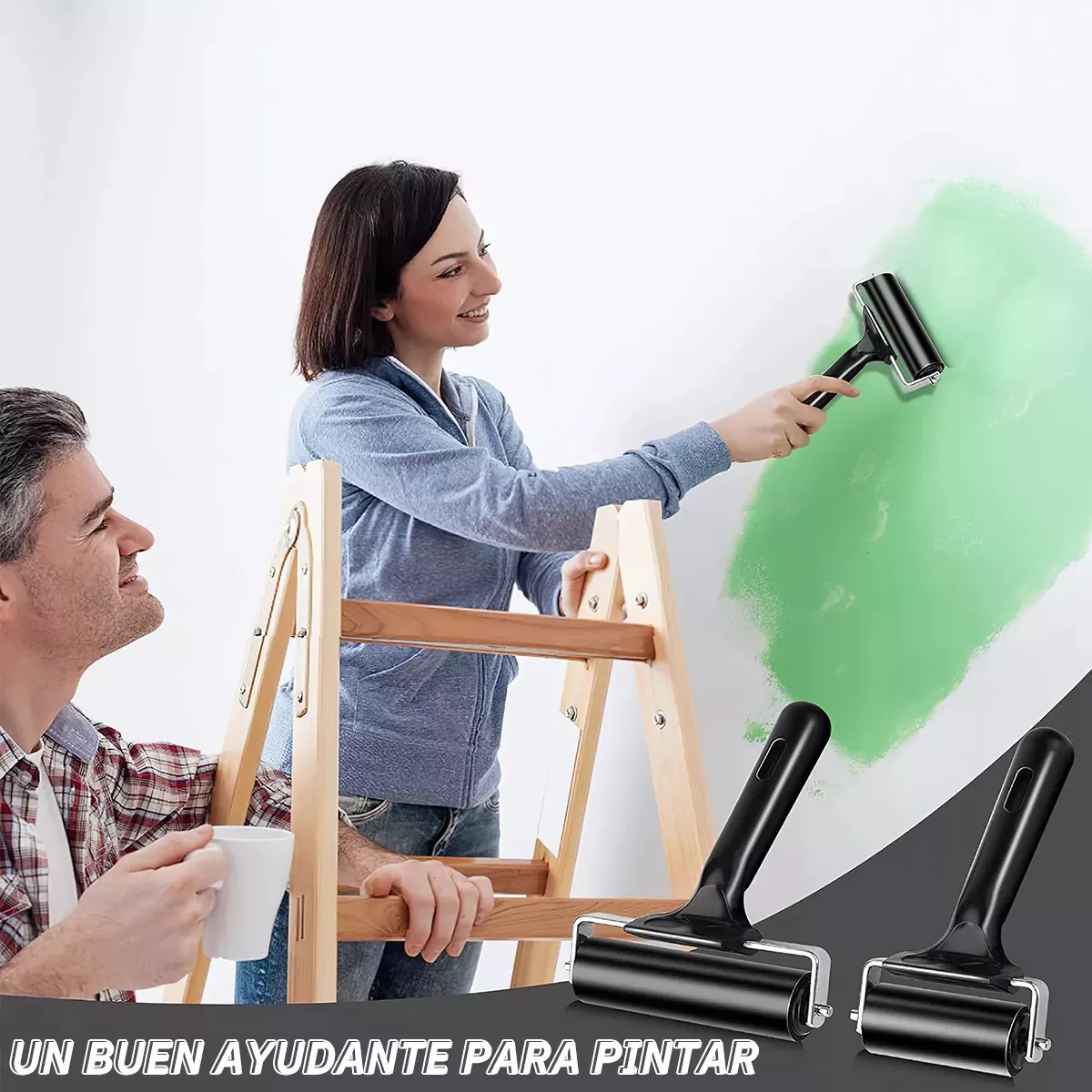 3pcs Rodillo Hule Suave Atl 6-15cm Grabado Linoleo Entintado