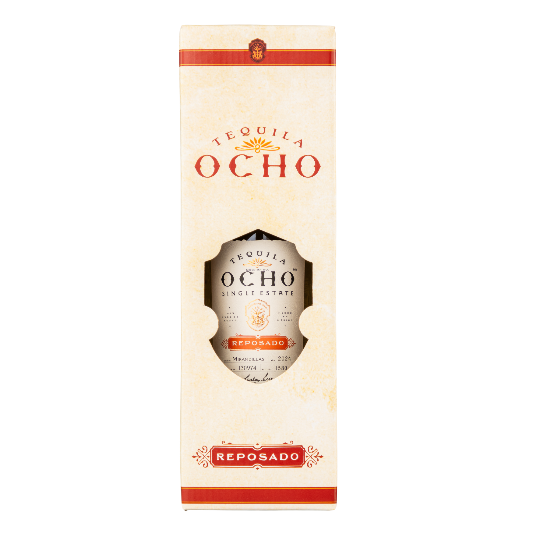 Tequila Ocho Reposado 750 Ml Con Vaso De Aluminio
