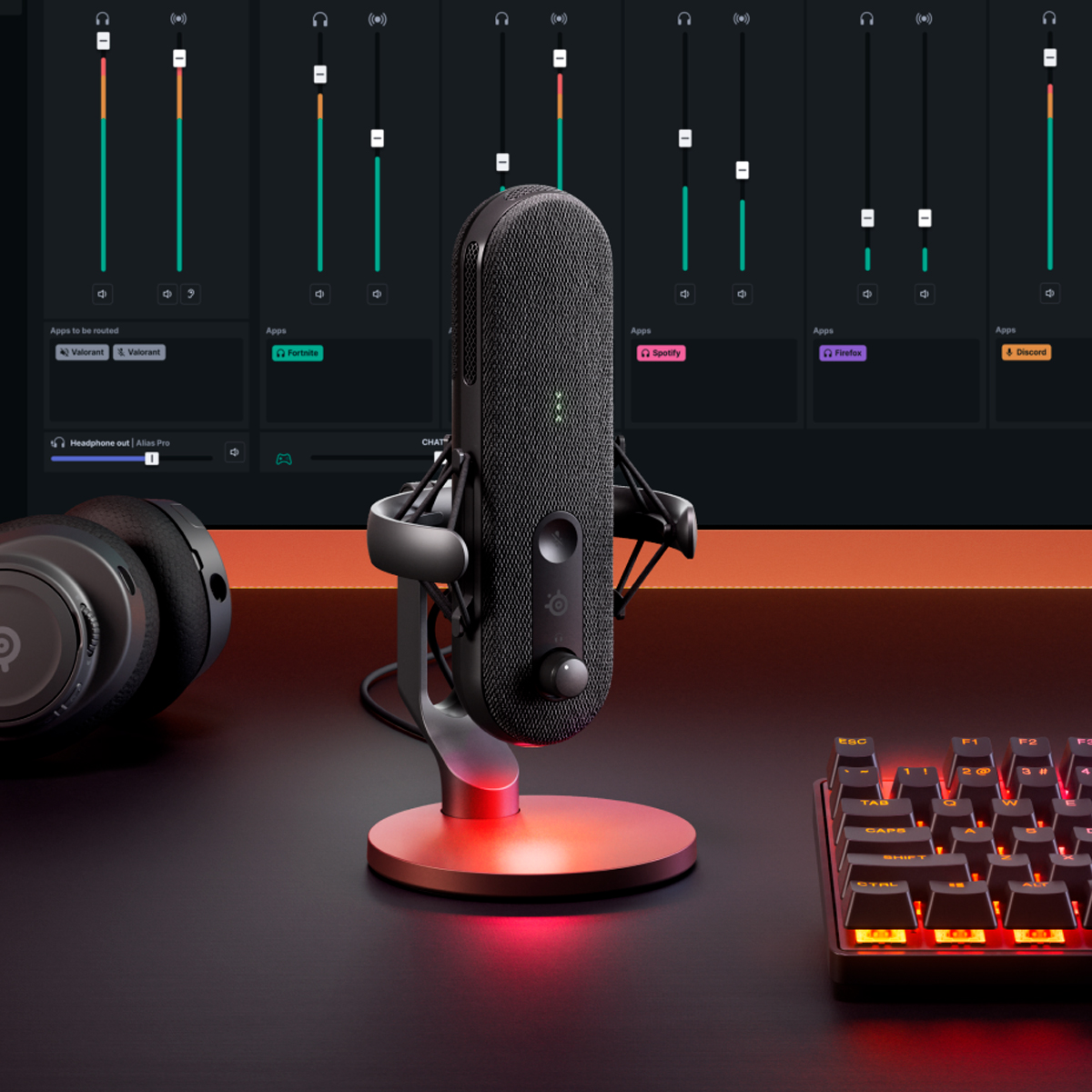 Micrófono USB para PC SteelSeries Alias Gamer Audio Streamers ...