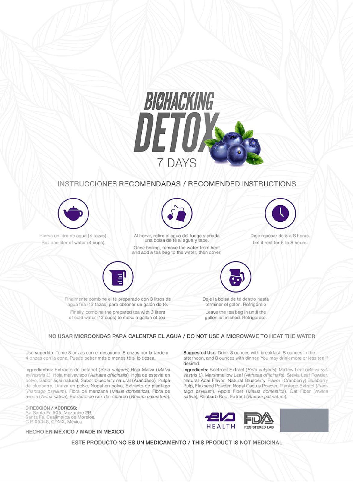  Té BIOHACKING DetoX 6 semanas
