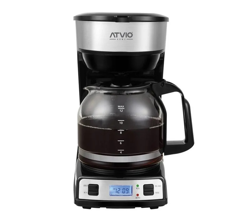 Combo de electrodomésticos Atvio 4 piezas licuadora,cafetera,extractor y sandwichera negro con plata