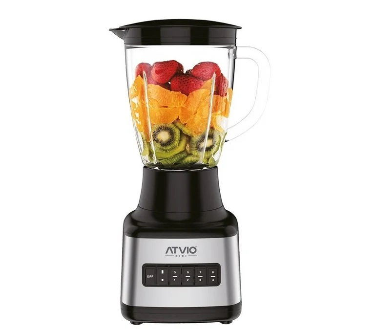 Combo de electrodomésticos Atvio 4 piezas licuadora,cafetera,extractor y sandwichera negro con plata
