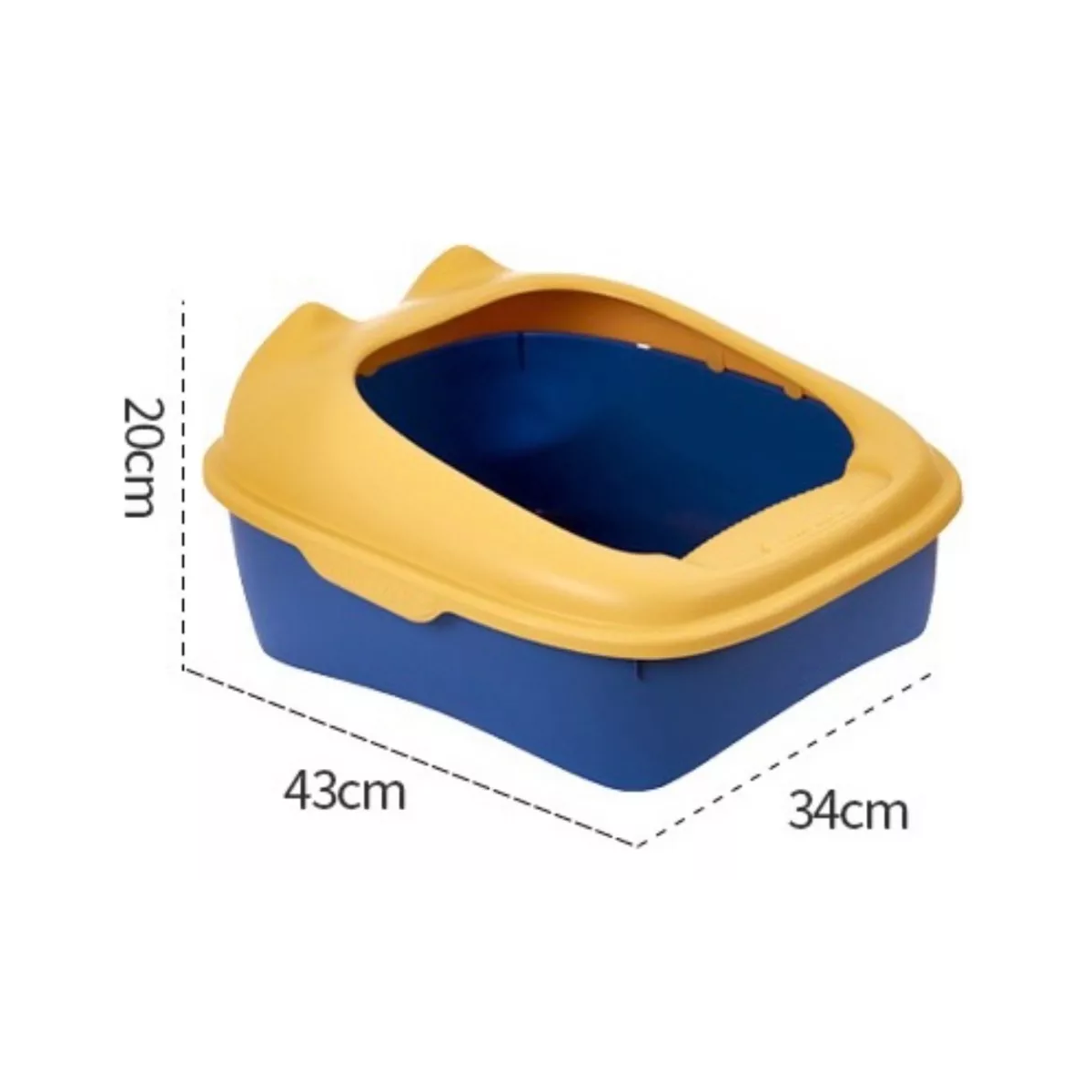 Arenero Antisalpicaduras Con Recogedor  Media Azul, Amarillo