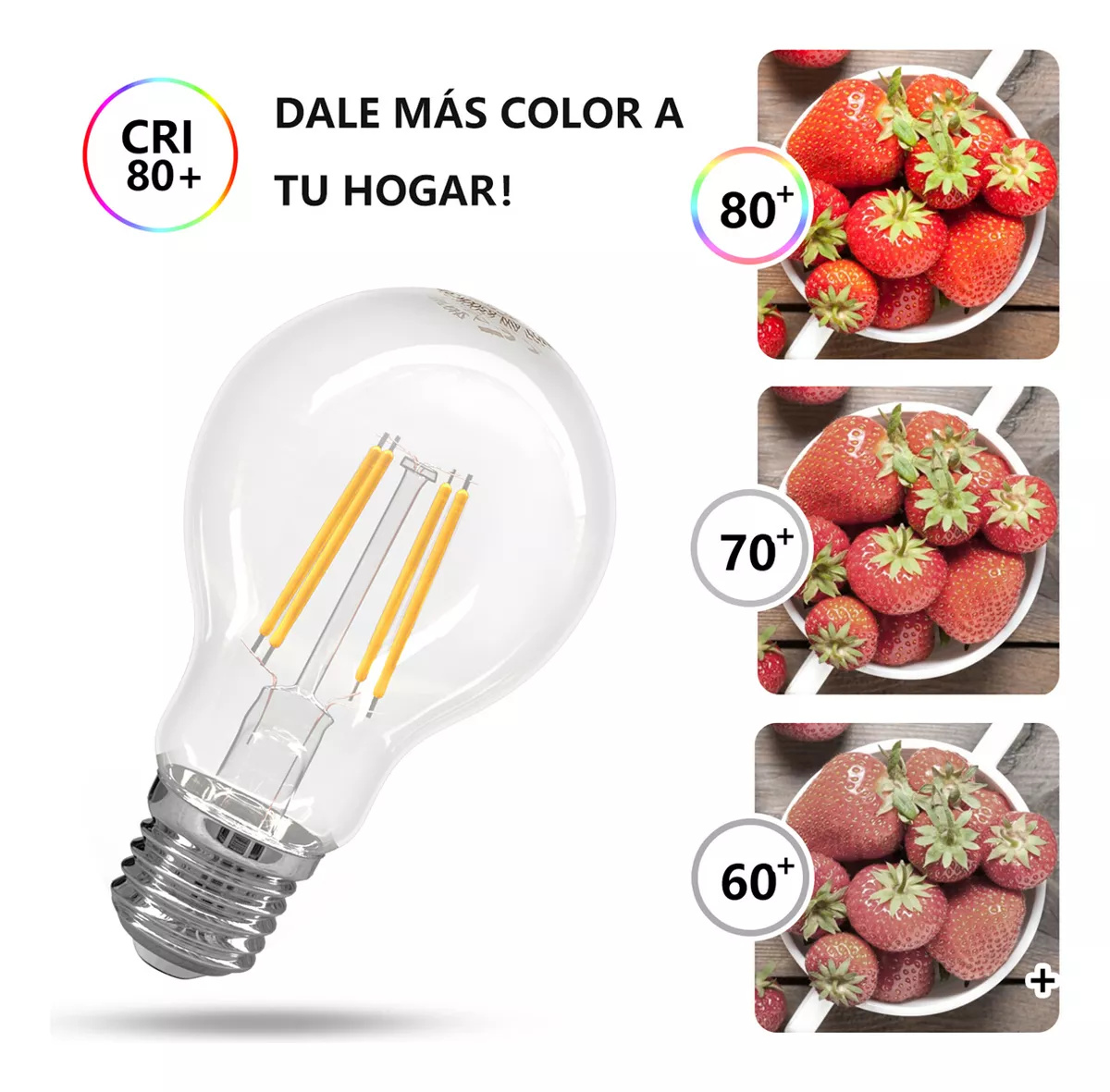 Lampara Foco Vintage Led Ahorrador E27 A60 8w 10pcs Aigostar