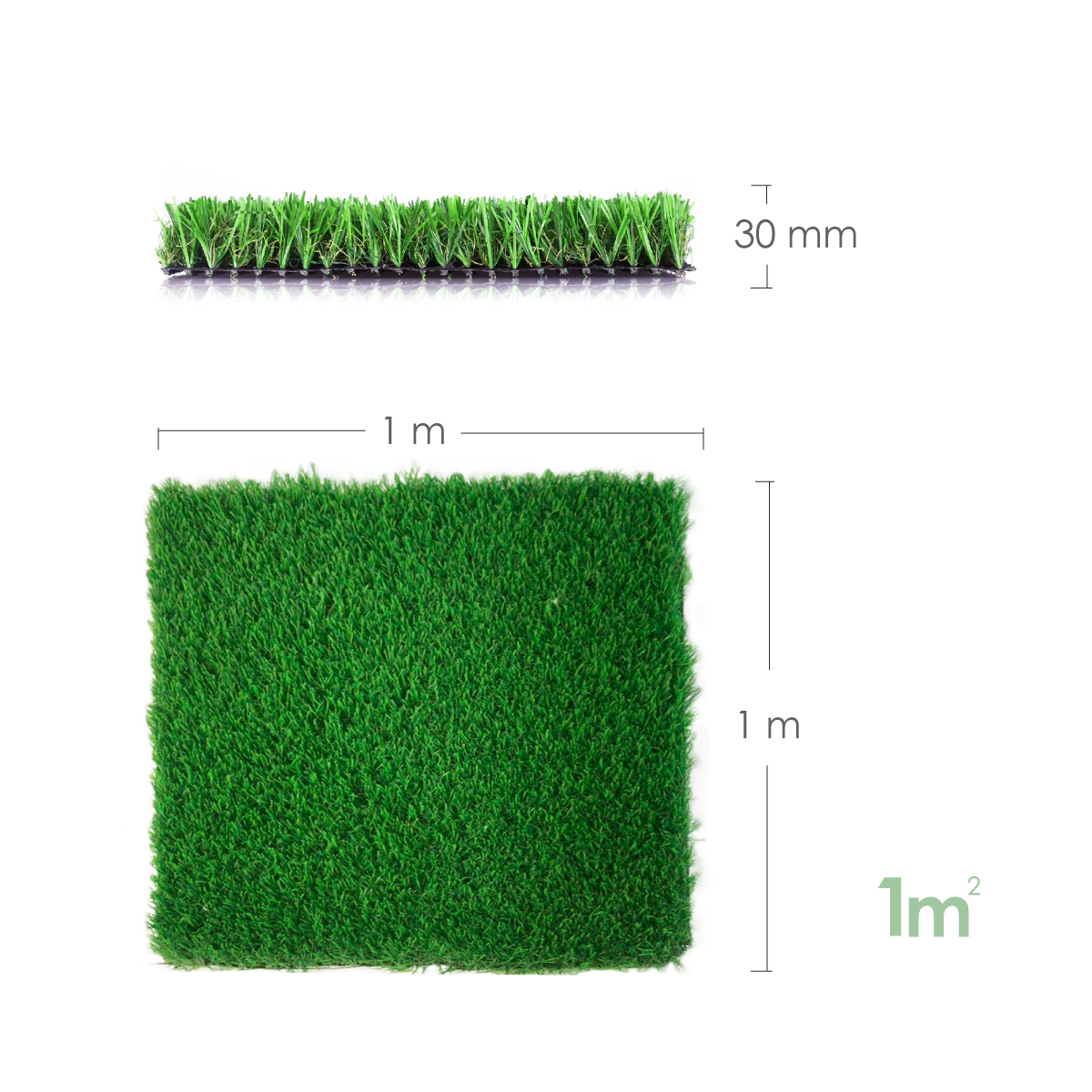 Ilios Innova | Césped Artificial, Pasto Sintético 30mm 1 Metro Cuadrado
