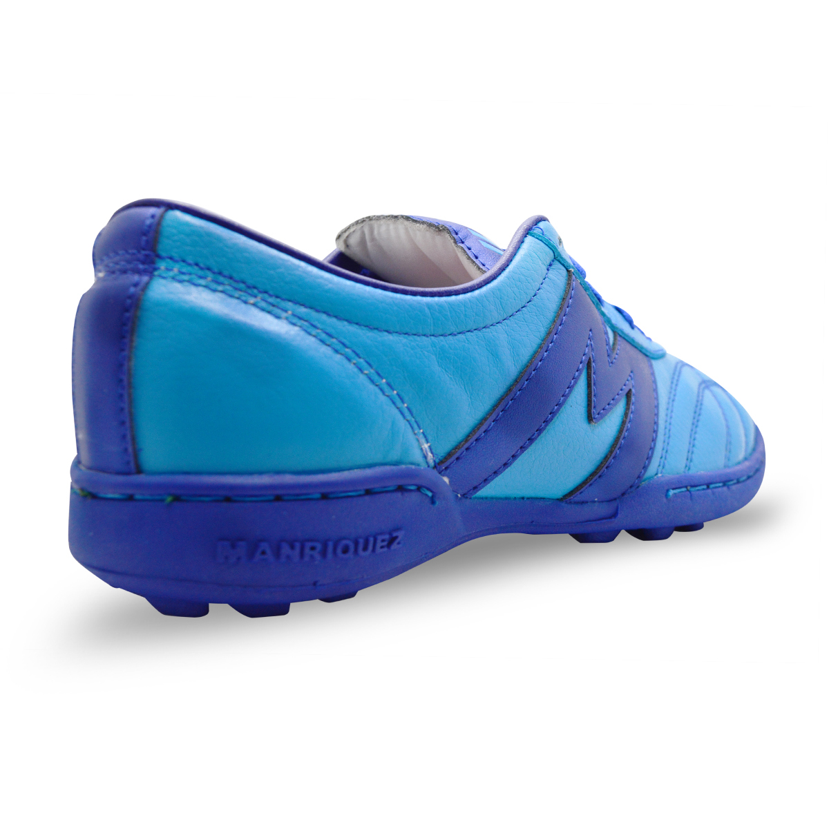 Manriquez Botines de fútbol piel niño tachones turf suela hule césped artificial