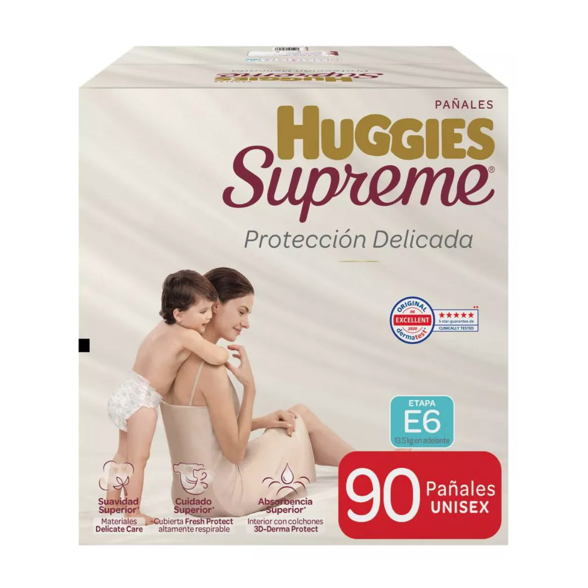 Pañales Huggies Supreme Etapa 6 Unisex 90pz