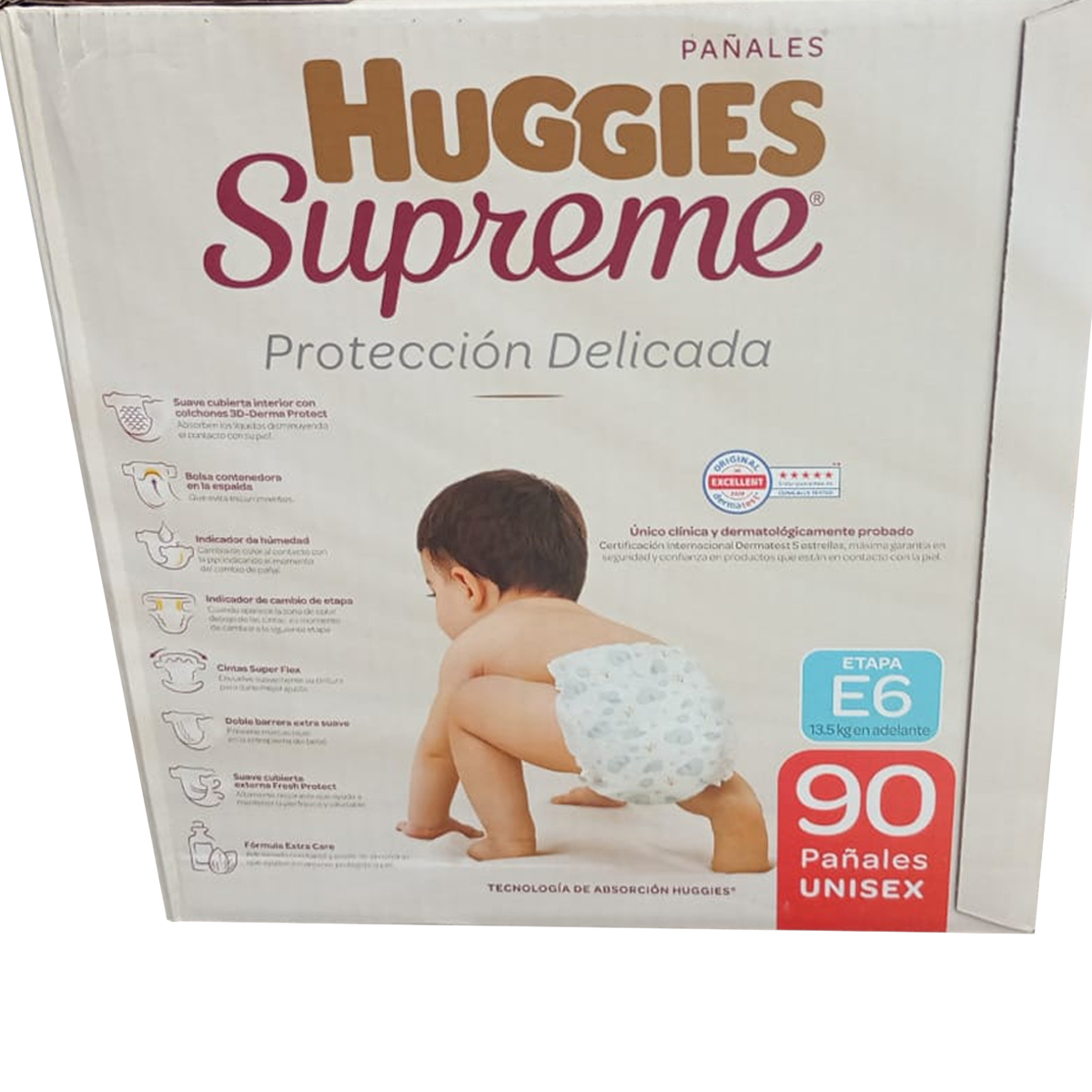 Pañales Huggies Supreme Etapa 6 Unisex 90pz