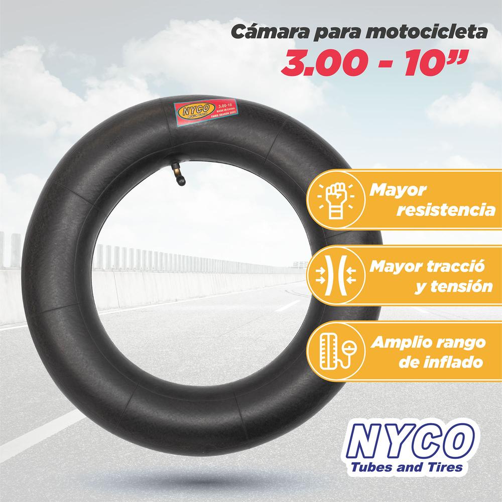 Camara de llanta 3.00-10 para moto TR87 Nyco