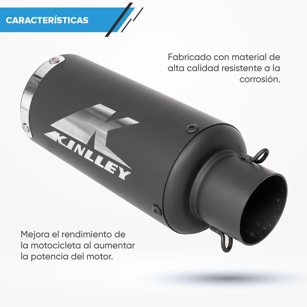 Escape para moto negro mate 38/51mm Universal Kinlley