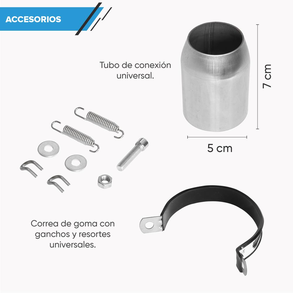 Escape para moto negro mate 38/51mm Universal Kinlley