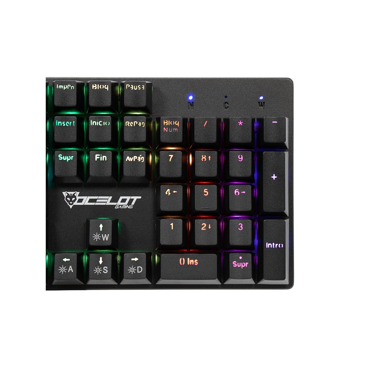 Teclado Gamer Ocelot Gaming OK-TKL2 RGB TKL, Teclado Mecánico, Switch Red, Alámbrico, Negro