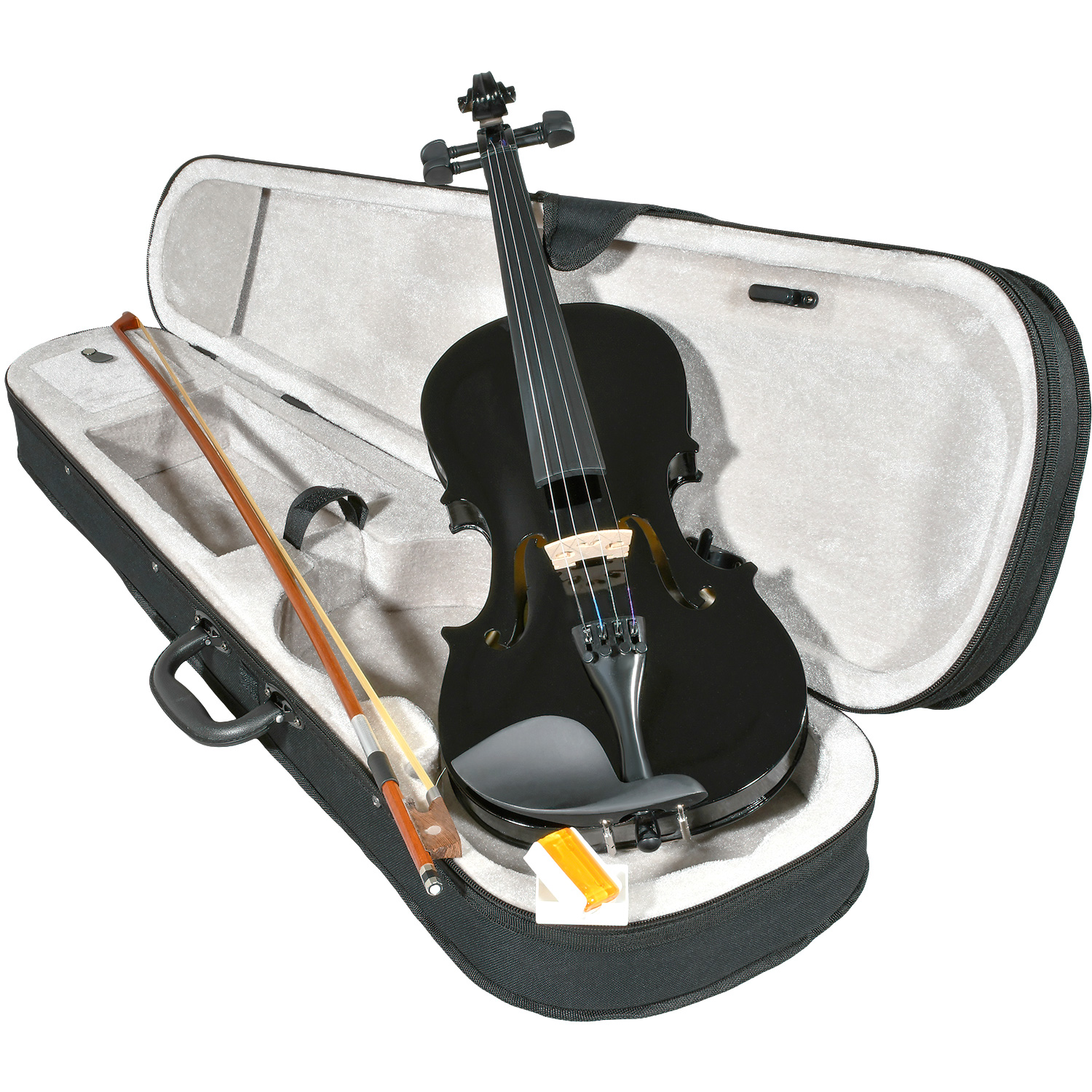 Violi­n Acustico 4/4 Profesional Madera Fina Negro Estudiante Musica
