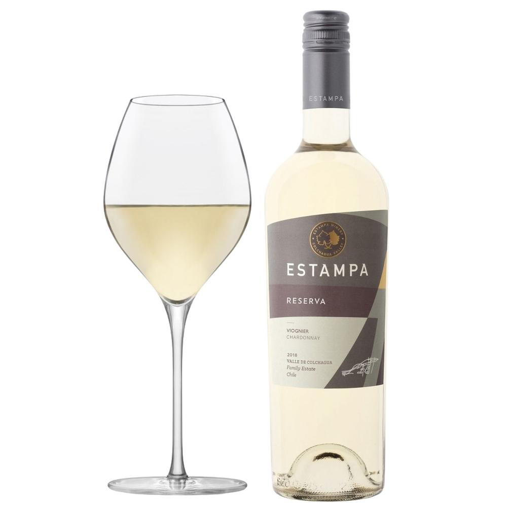 Vino Blanco Reserva Viognier Chardonnay Viña Estampa 750ml