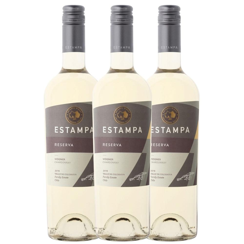 Vino Blanco Reserva Viognier Chardonnay Viña Estampa 750ml