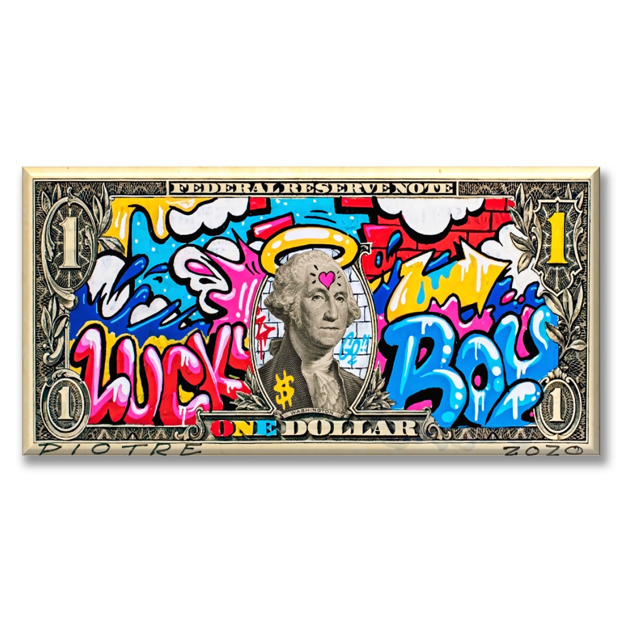 Cuadro Canva Decorativo Grafiti Dolar 50X100 cm