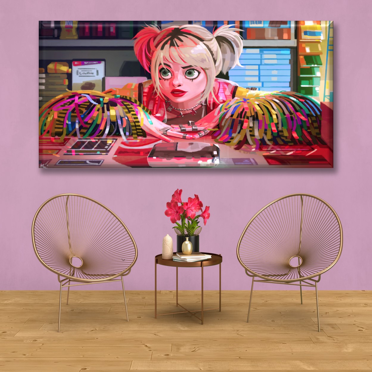 Cuadro Canva Decorativo Harley Aves P 30X60 cm