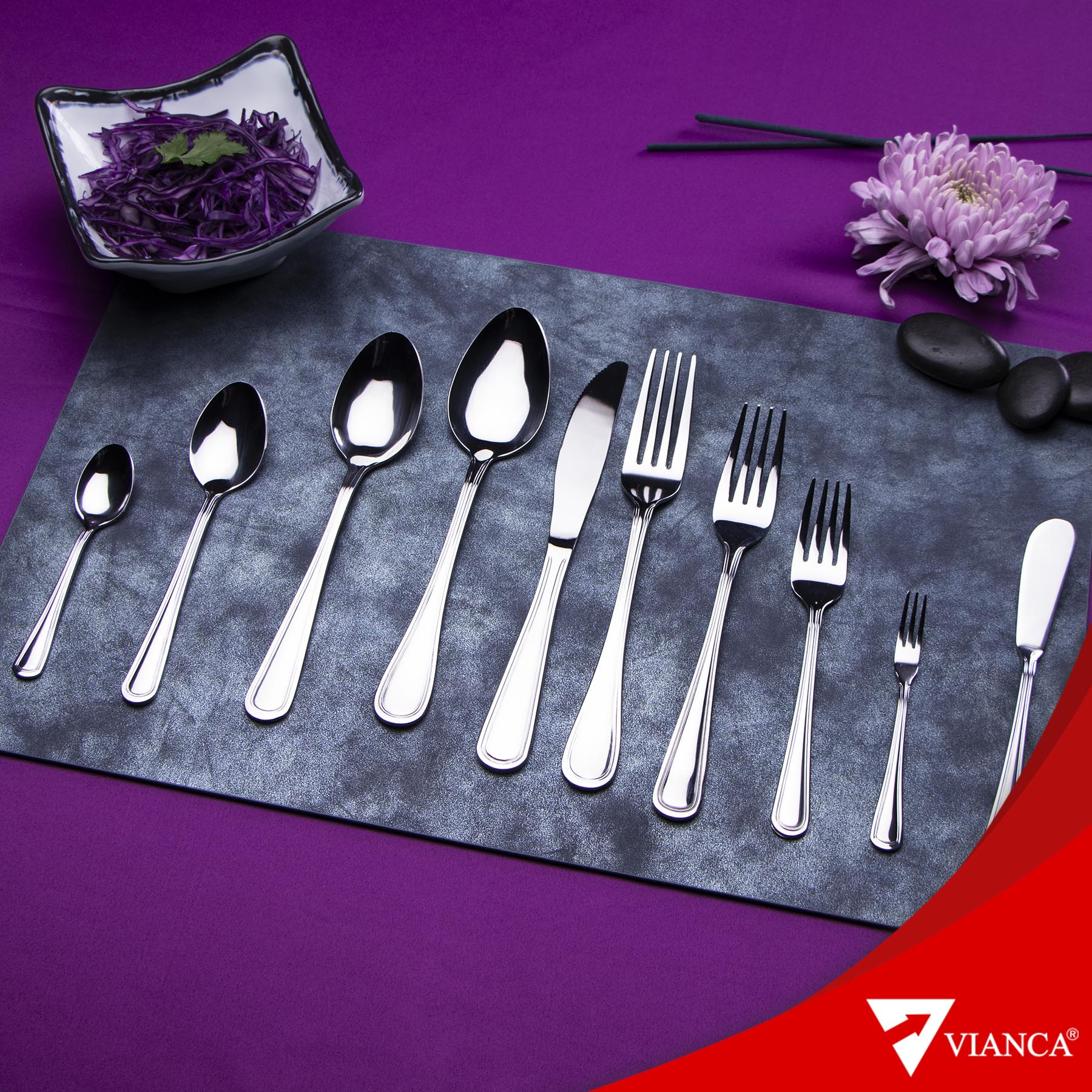 Juego de cubiertos 42 piezas Vianca colección Aurora  para 6 personas
