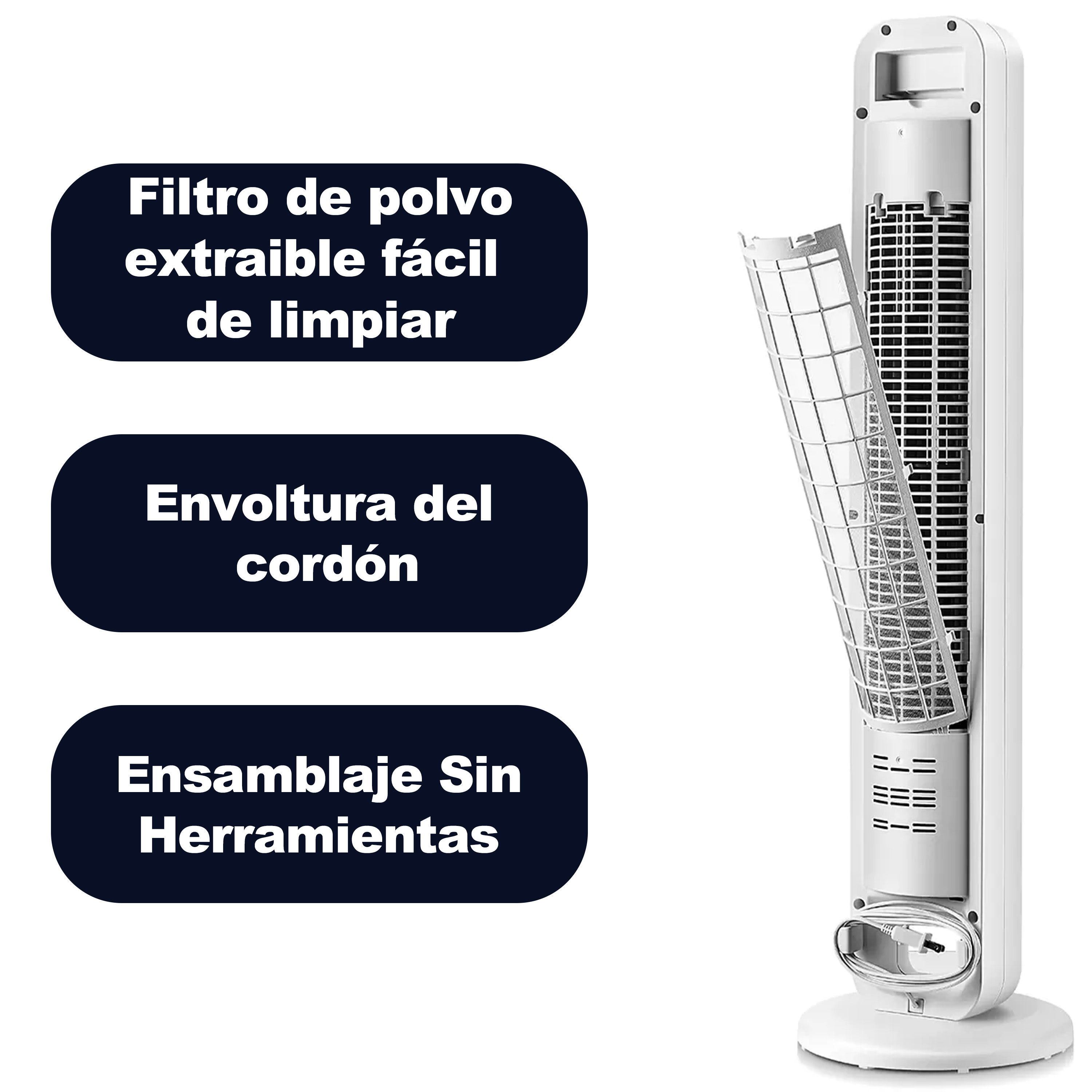 Ventilador De Torre 4 Velocidades Omnibreeze Smart Wifi 