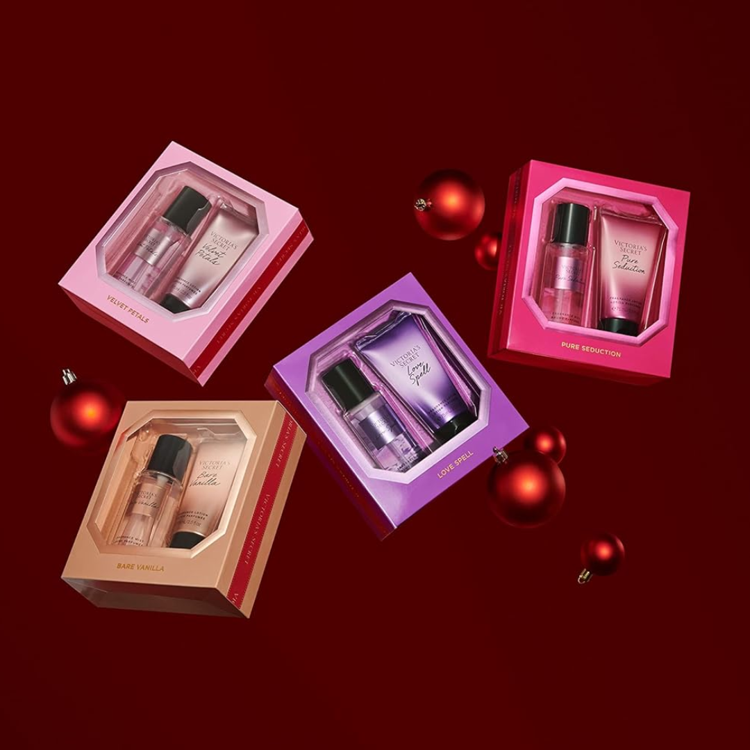 Victoria's Secret Love Spell Mini Fragrance Duo Gift Set | Mist & Lotion | Cherry Blossom & Fresh Peach 