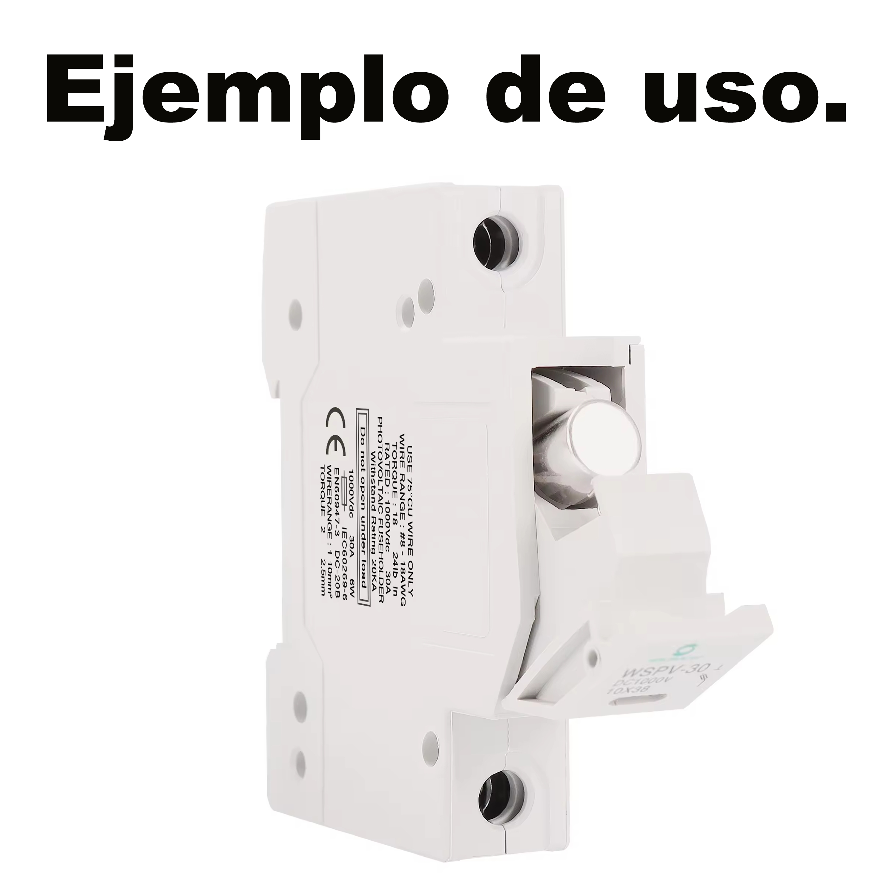 Portafusible Con Fusible Panel Solar 1000vcd Riel Din Pack 4   