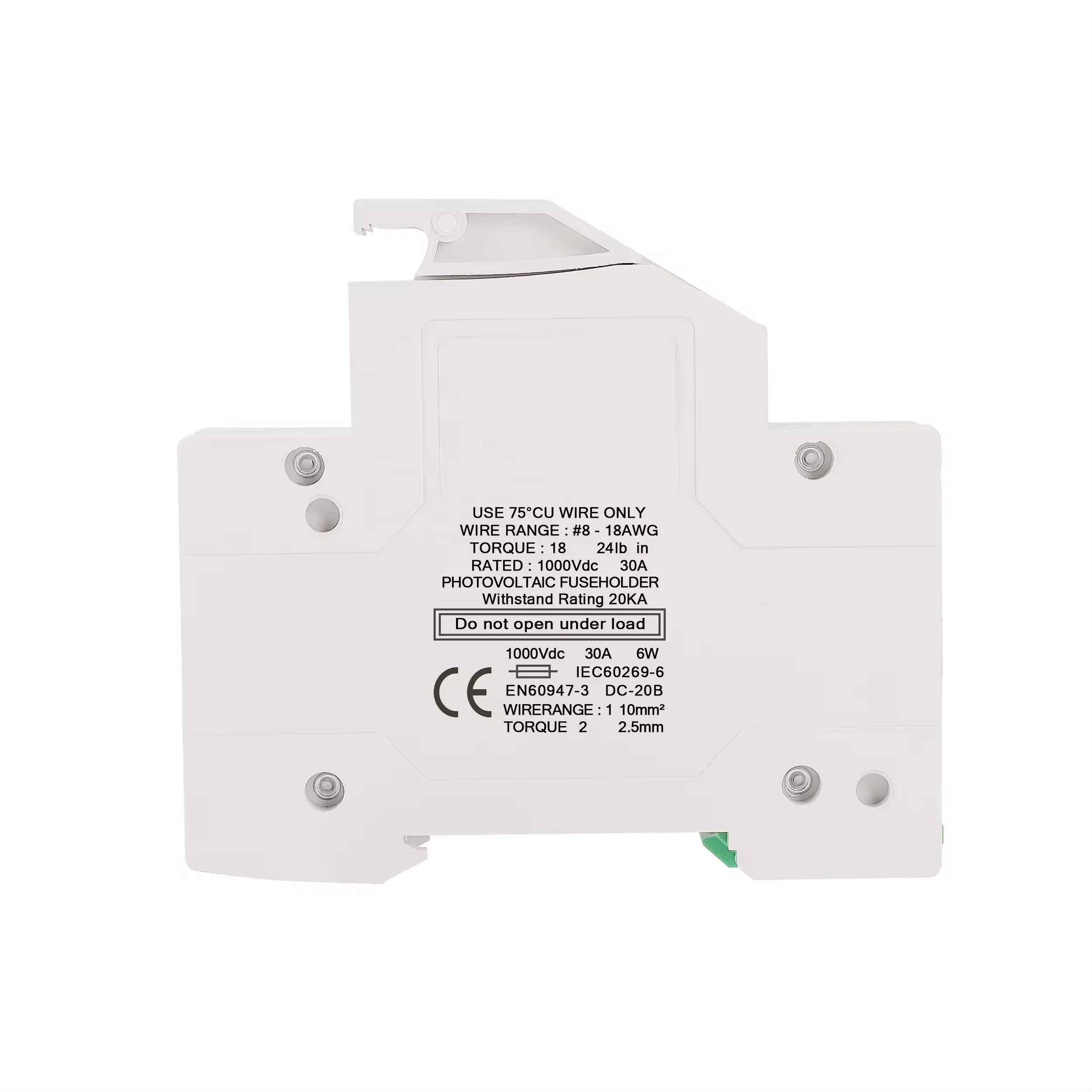Portafusible Con Fusible Panel Solar 1000vcd Riel Din Pack 4   