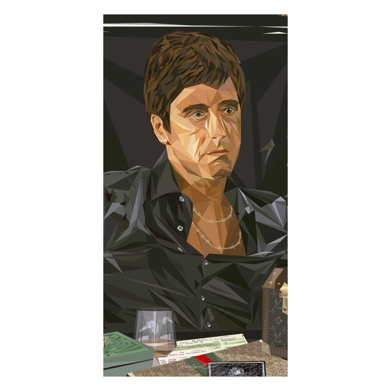 Cuadro Canva Decorativo Tony  Geometrico 30X60 cm