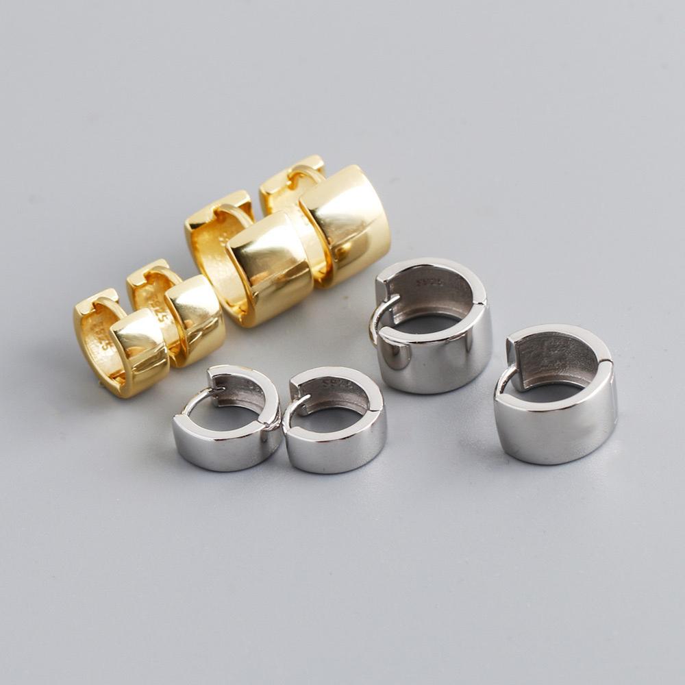 Aretes Huggies Plata De Ley 925 Baño De Oro 18k