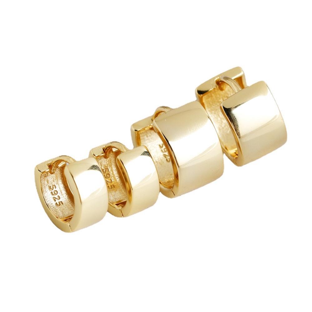 Aretes Huggies Plata De Ley 925 Baño De Oro 18k