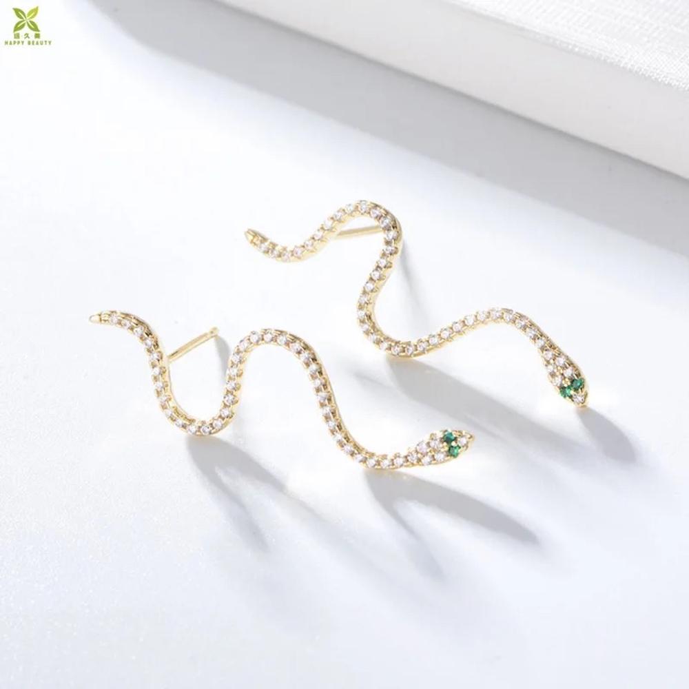 Aretes de Plata 925 Zirconias Serpiente Unitalla Mujer