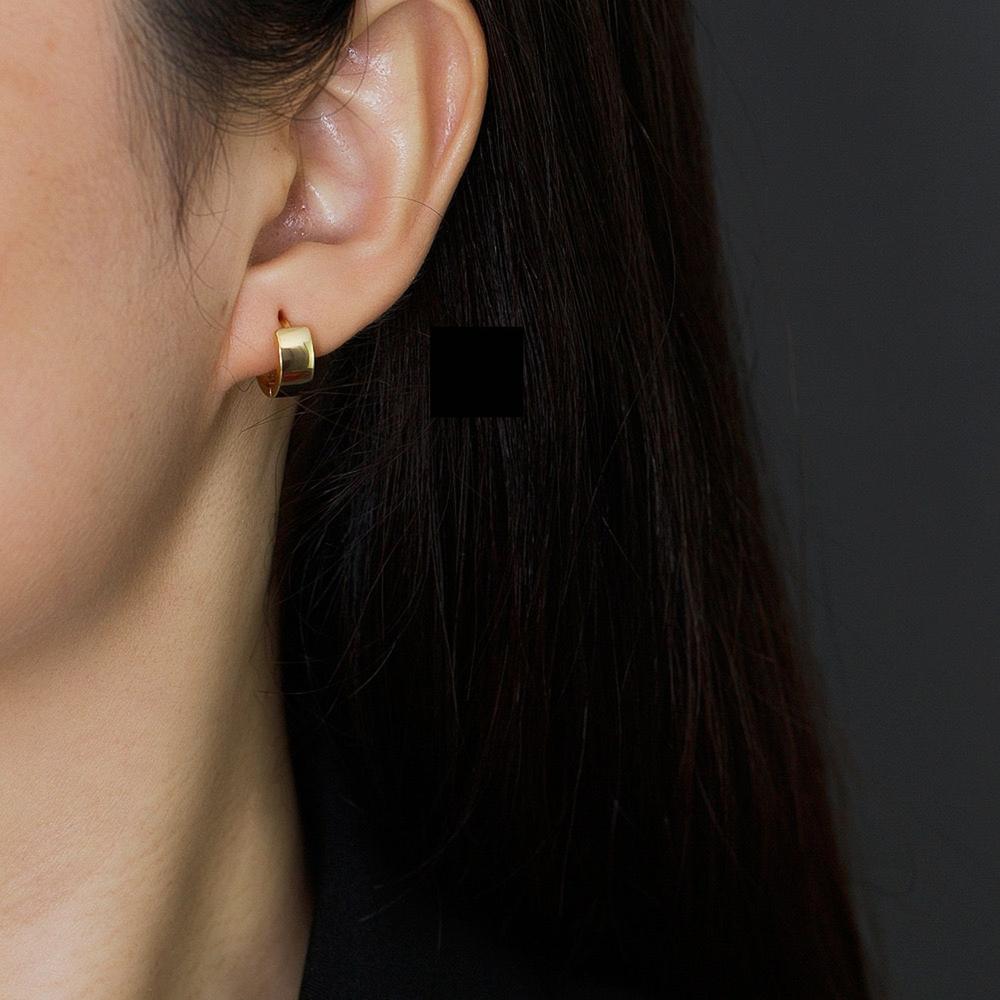 Aretes Huggies Plata De Ley 925 Baño De Oro 18k