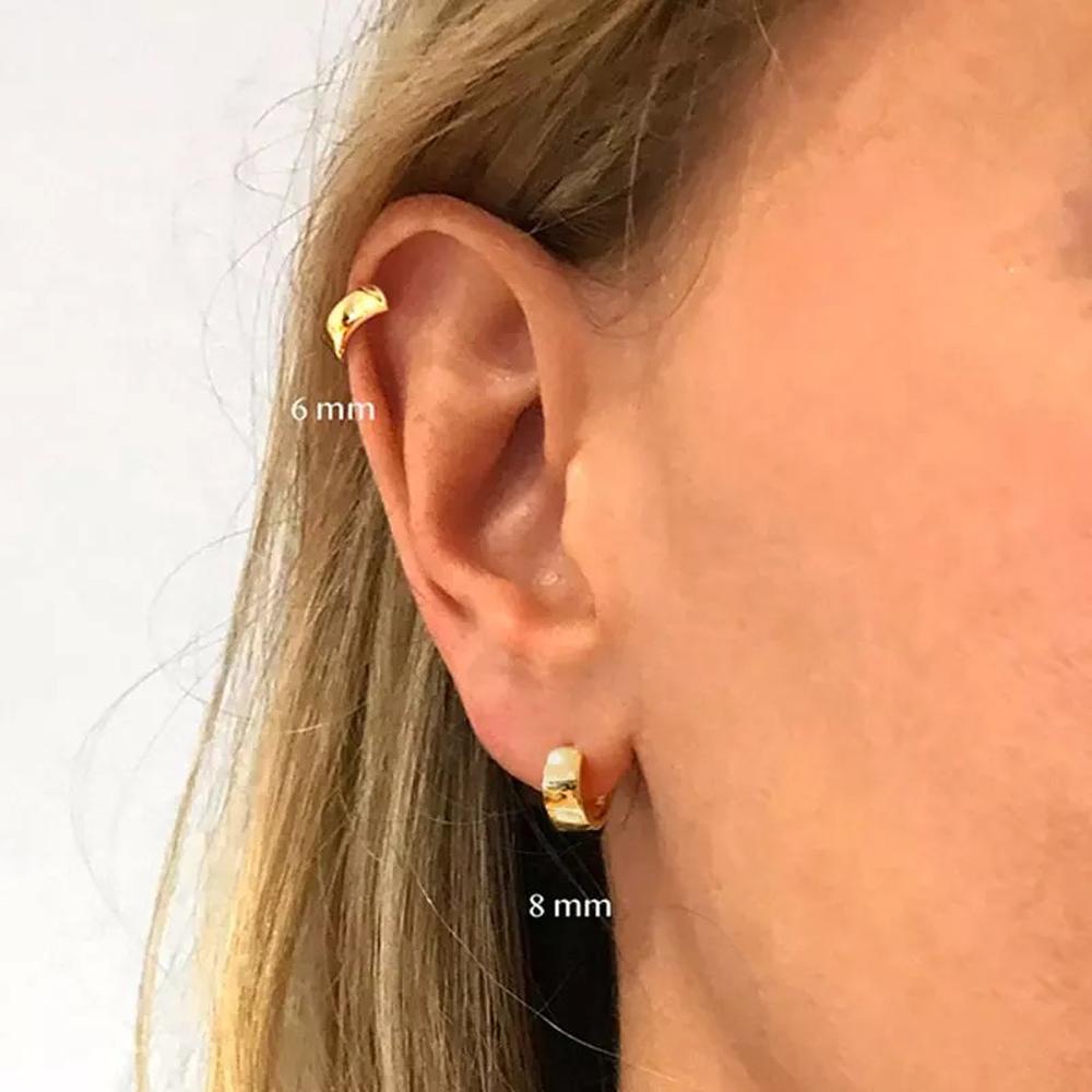 Aretes Huggies Plata De Ley 925 Baño De Oro 18k