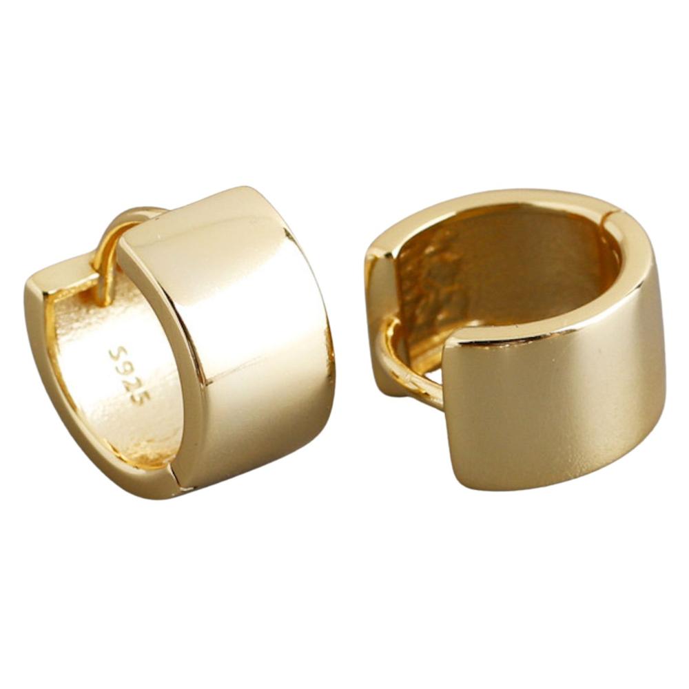 Aretes Huggies Plata De Ley 925 Baño De Oro 18k