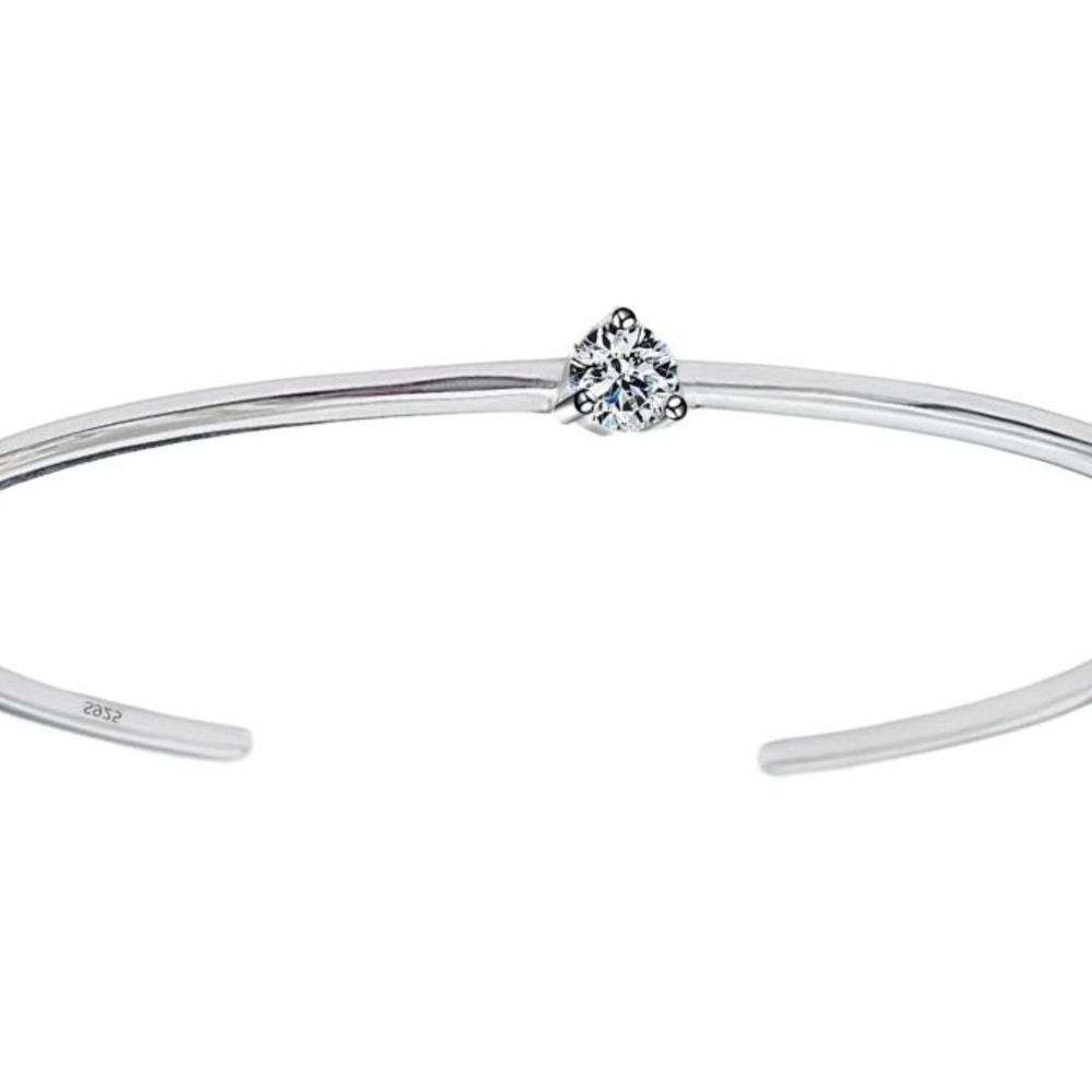 Pulsera de Plata 925 Zirconia Brillo Unitalla Brazalete
