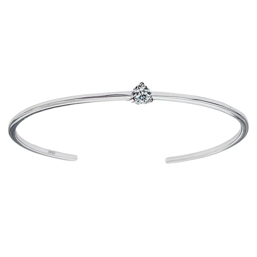 Pulsera de Plata 925 Zirconia Brillo Unitalla Brazalete