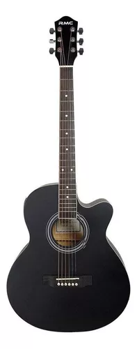 Guitarra Electroacústica Rmc Jumbo Para Diestros Negra Mate Arce