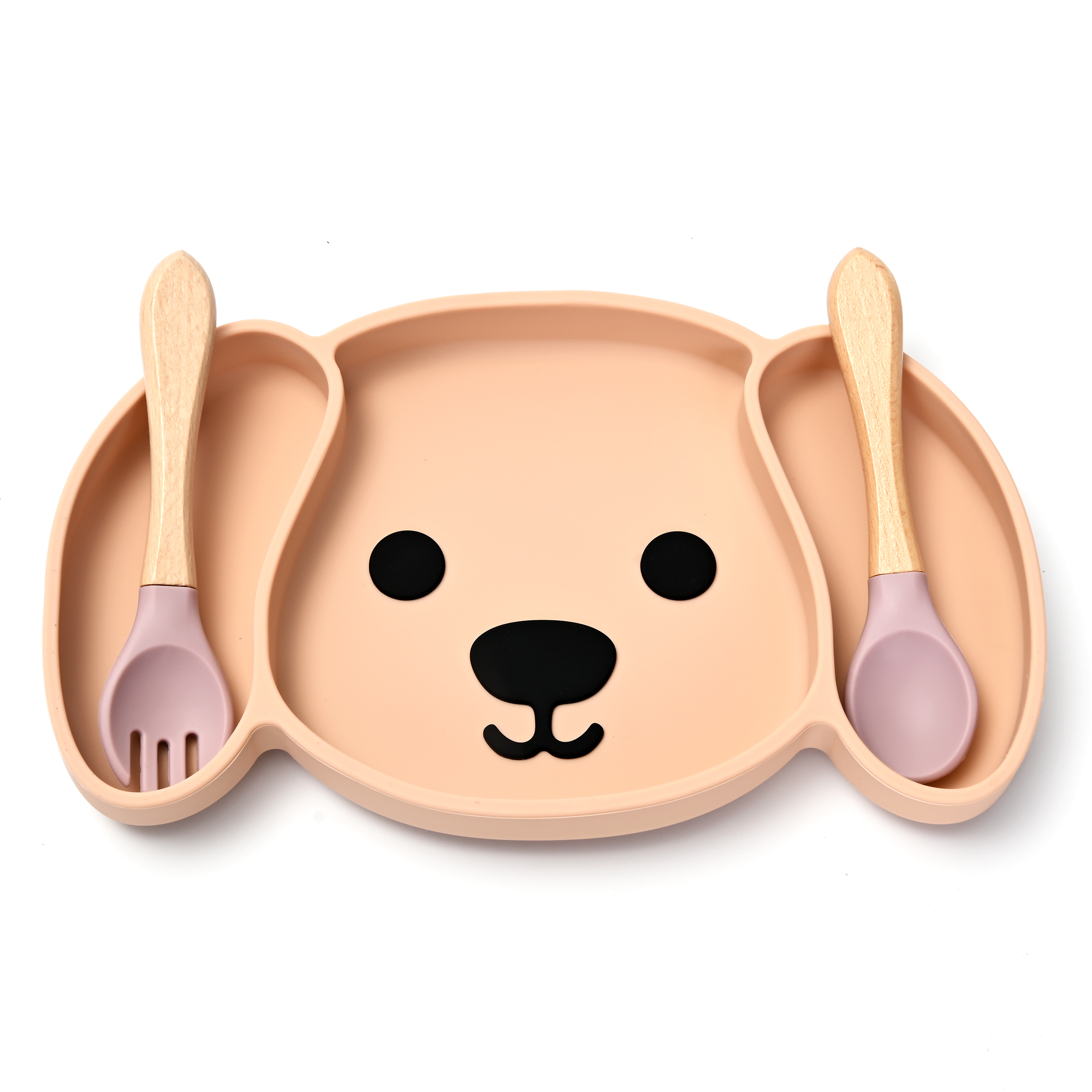 Plato para Bebé con Divisiones, Plato hondo y Cubiertos