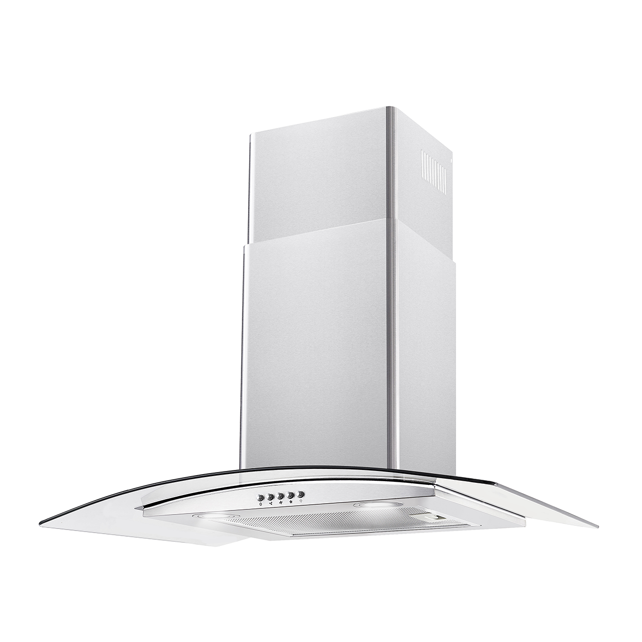 Campana Cocina IHD Modelo CH Milan 30 de 75 Cm (30 pulgadas) En Acero Inox Y Cristal Curvo
