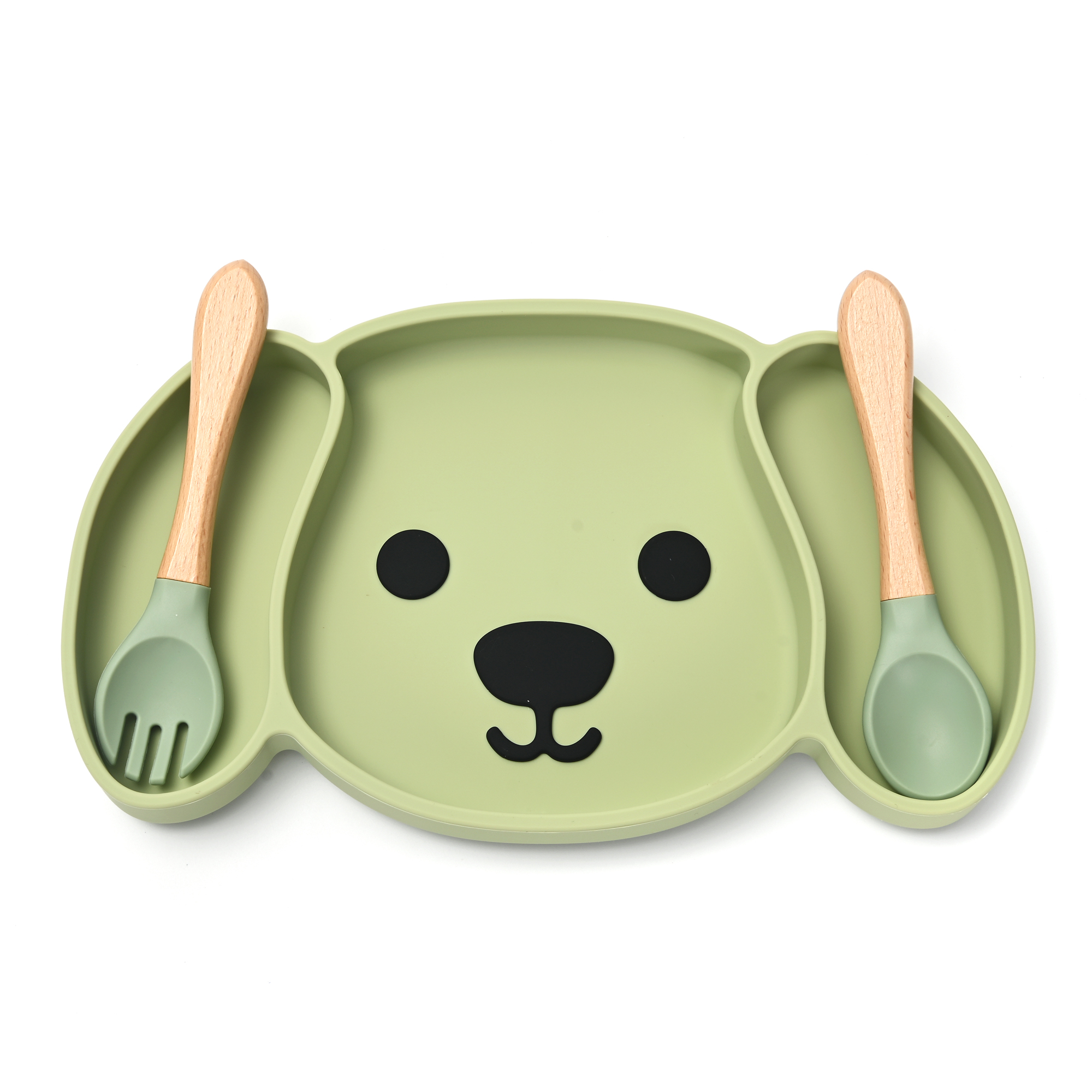 Plato para Bebé con Divisiones, Plato hondo y Cubiertos